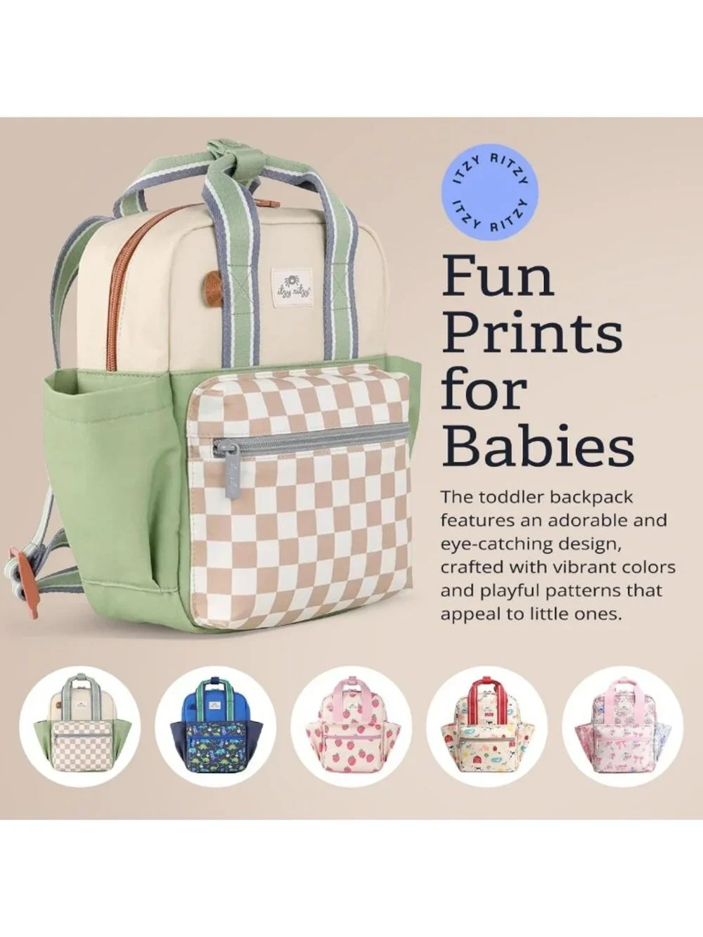 Spacious Toddler Backpack for Daycare - Adjustable Straps, Wipeable Fabric